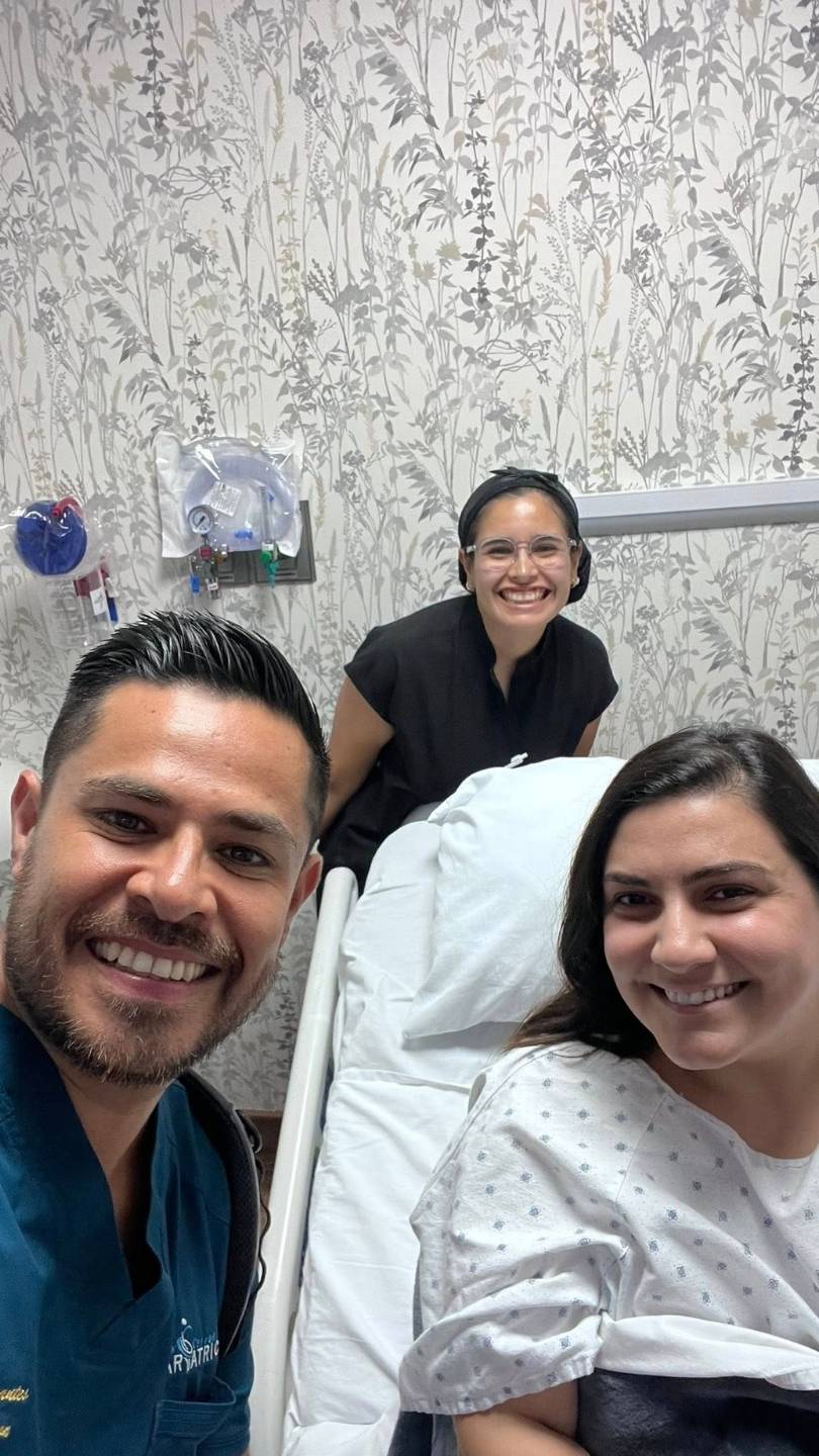 Dr. Cervantes taking a supportive selfie with a patient